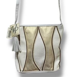 NWT Vintage Via Piaggi Shoulder Bag Faux Snake & Croc Adjustable Strap & Tassel